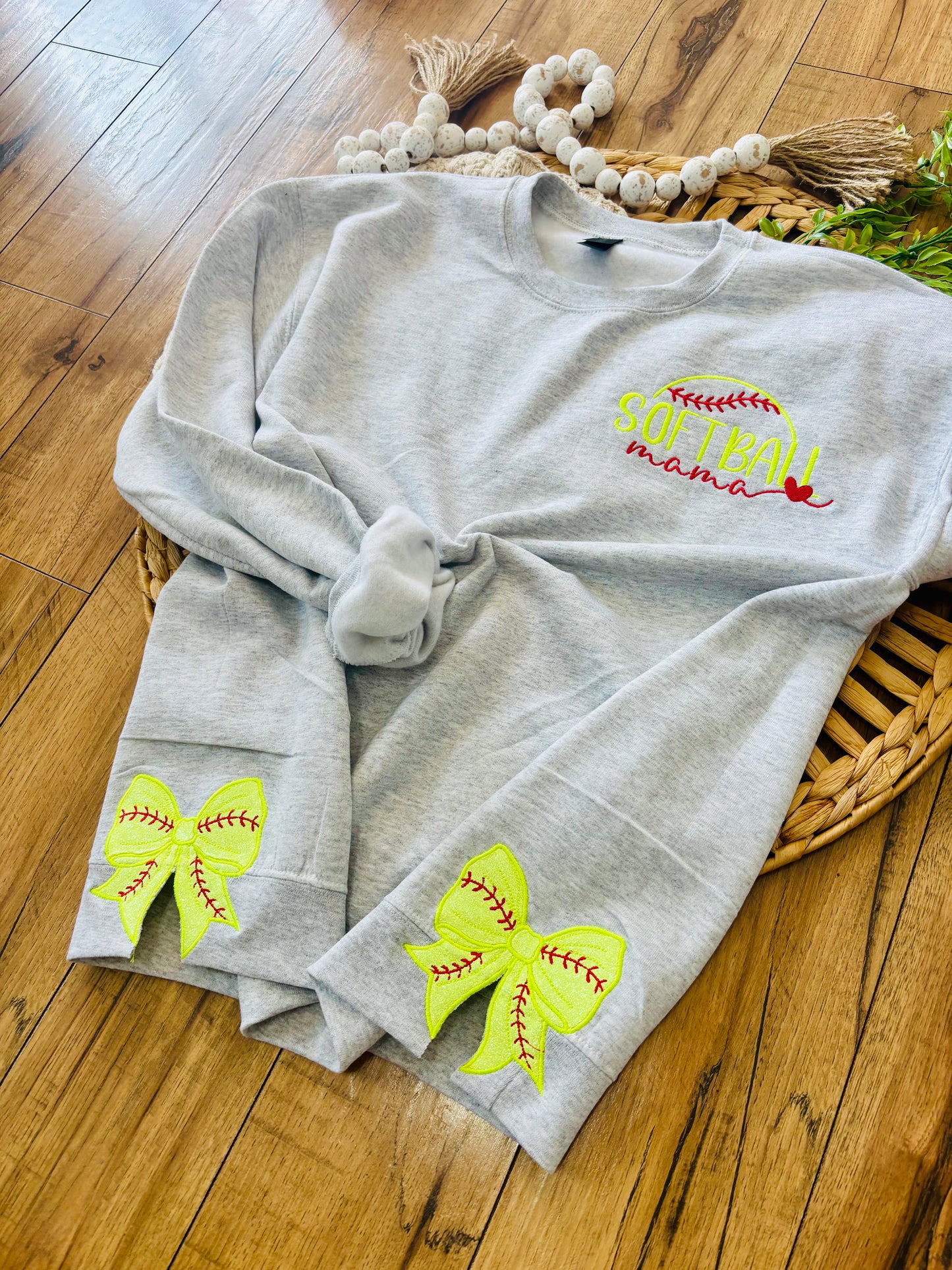 Softball Mama Embroidered crewneck