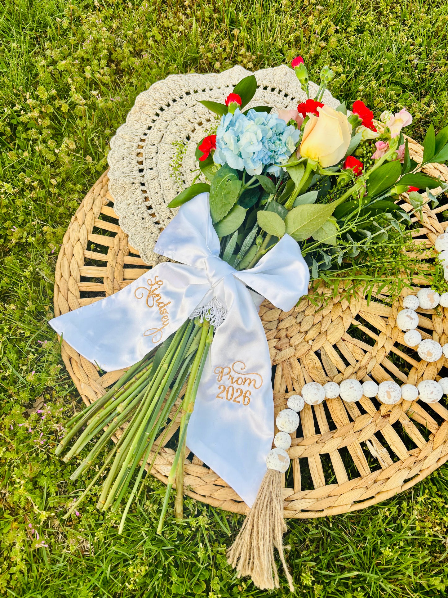 Prom Bouquet Sash - Embroidered