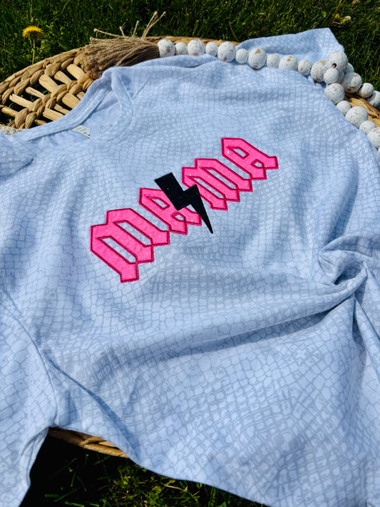 MAMA - Snake Skin Embroidered T-Shirt