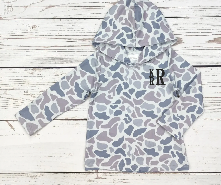 Boys White Duck Camo hoodie