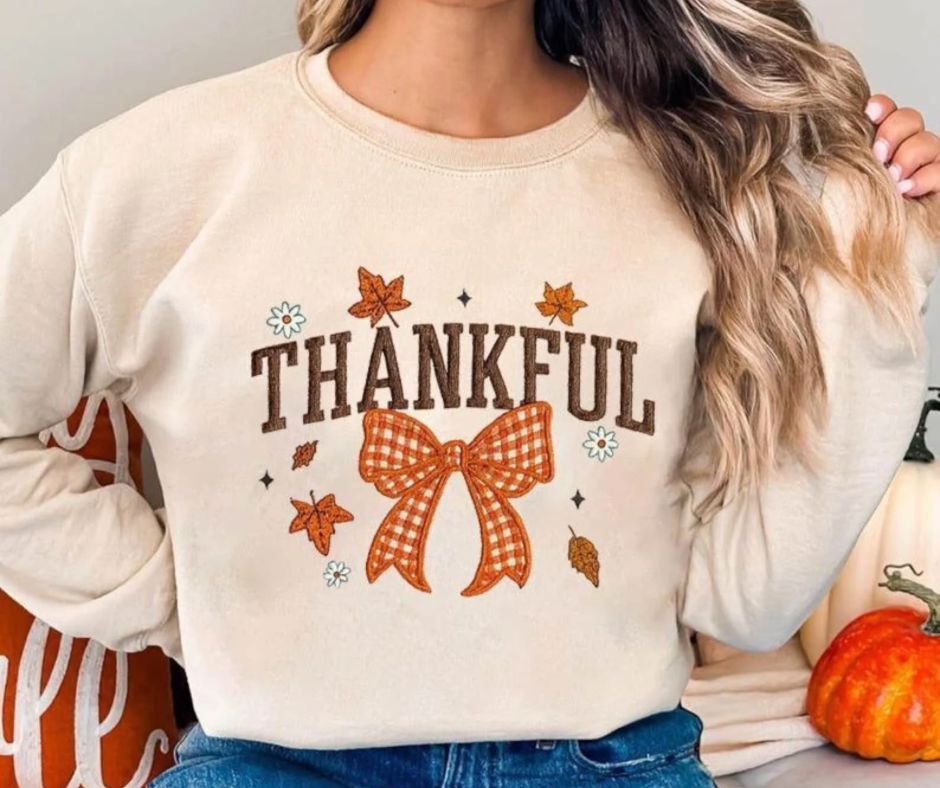 Thankful - Embroidered Sweatshirt