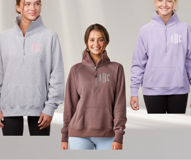 Women Quarter zips - Embroidered