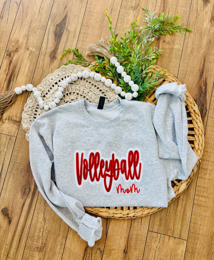 Volleyball Mom - Double Glitter Applique Embroidery (Side Cut out embroidery add on)