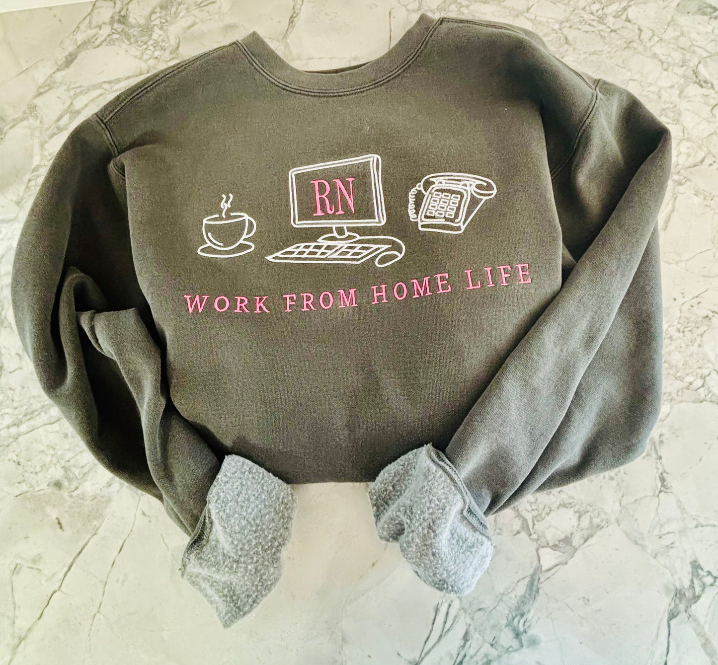 Work From Home Life - Embroidered Sweatshirt