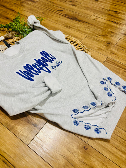 Volleyball Mom - Double Glitter Applique Embroidery (Side Cut out embroidery add on)