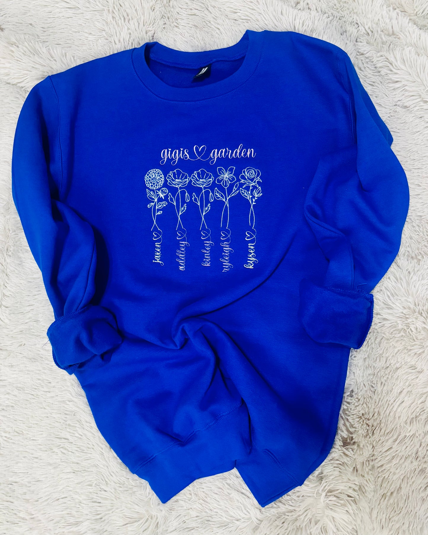Birth Month Flower sweatshirt - Embroidered