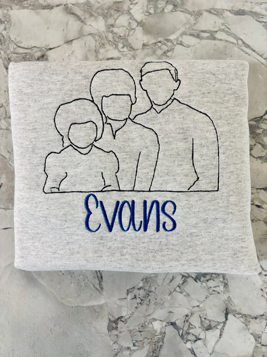 Custom Photo Silhouette Embroidery