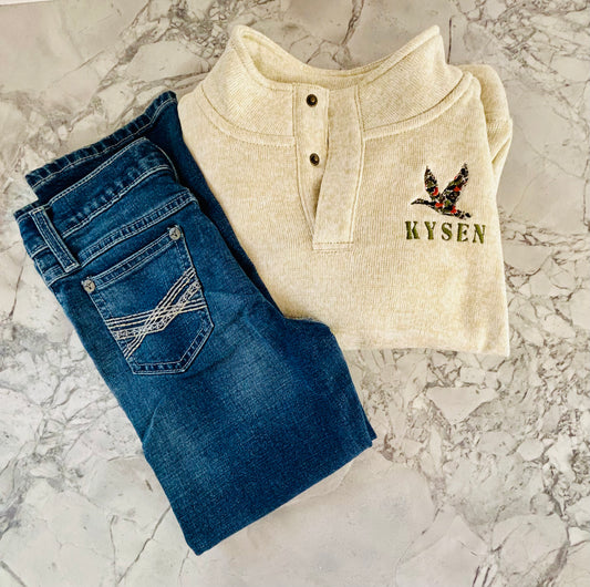 Boy's Camo Duck Sweater - Embroidery
