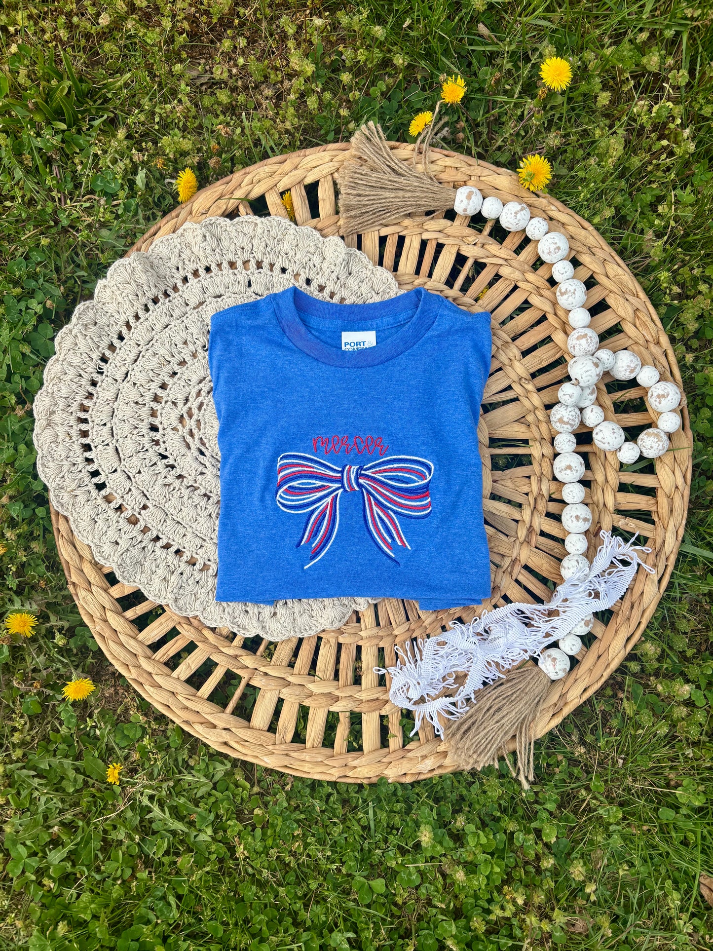 Embroidered School Spirit, Bow T-Shirt!