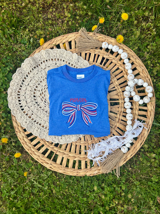 Embroidered School Spirit, Bow T-Shirt!
