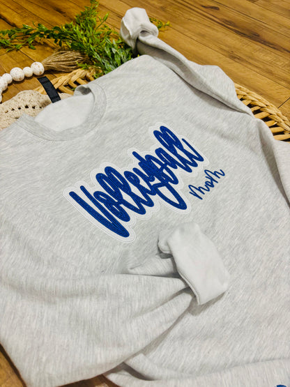Volleyball Mom - Double Glitter Applique Embroidery (Side Cut out embroidery add on)