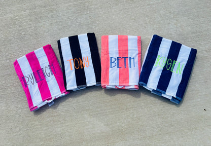 Embroidered Cabana Beach Towels