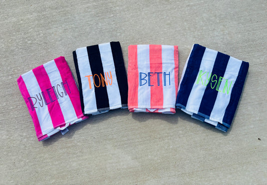 Embroidered Cabana Beach Towels