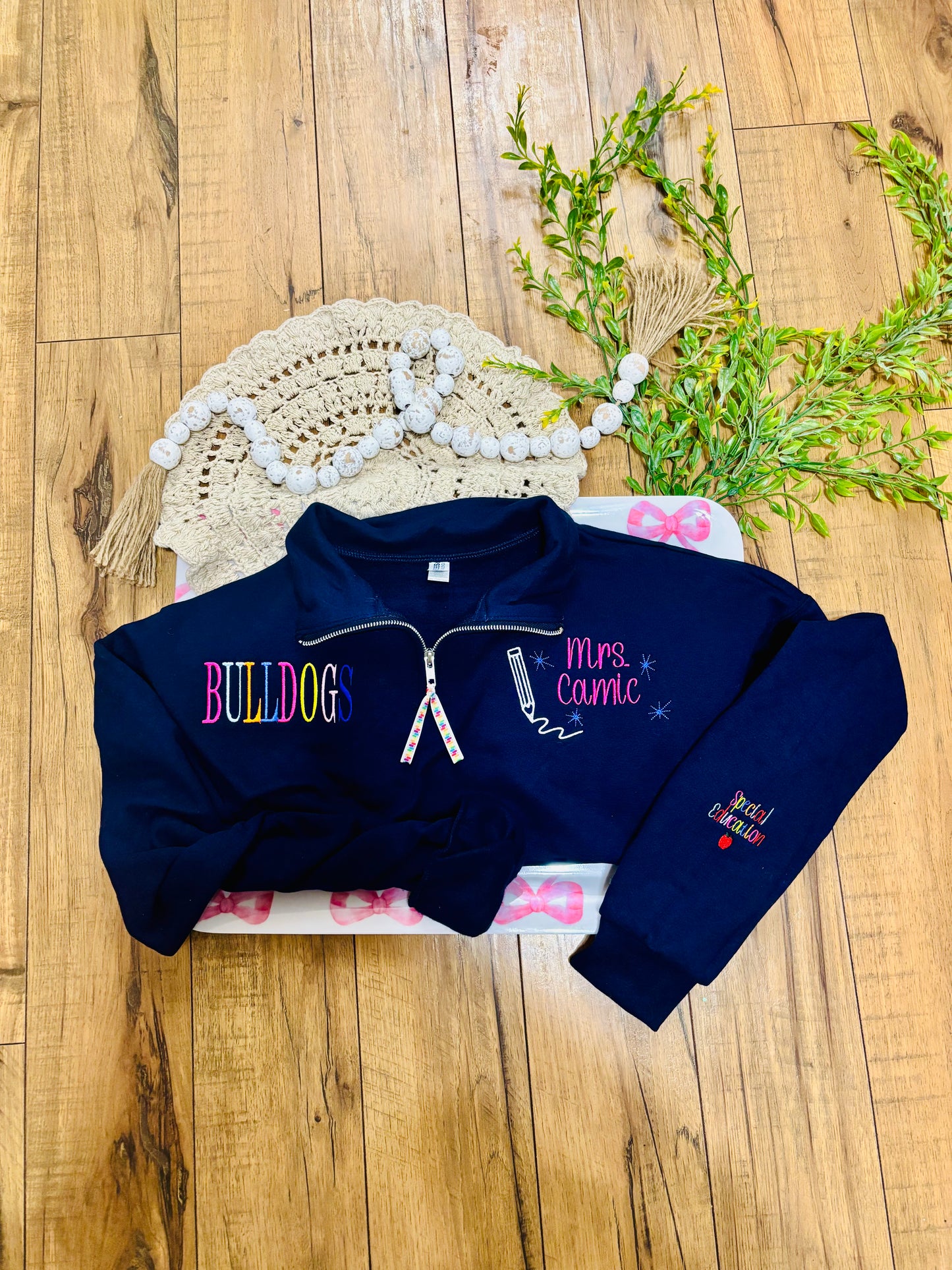Teacher Embroidered Quarter Zip