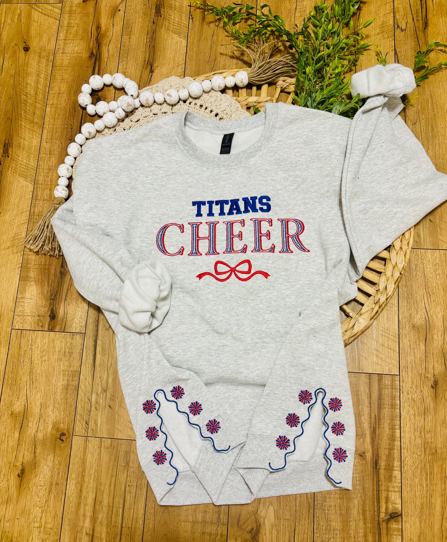 Custom Cheer Embroidered Sweatshirt (Side Cut Out add on)