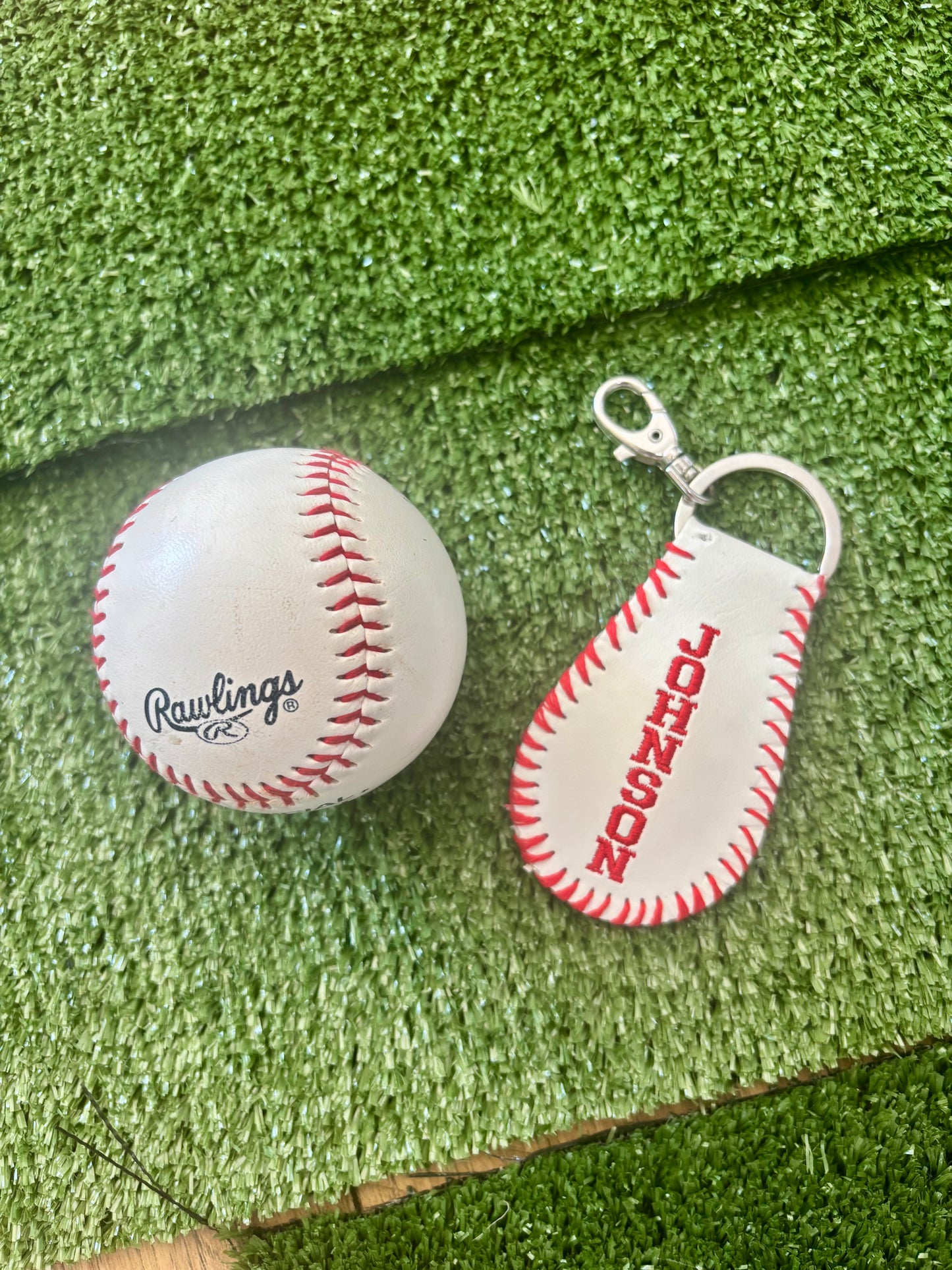 Custom Baseball or Softball key ring/bag tag!