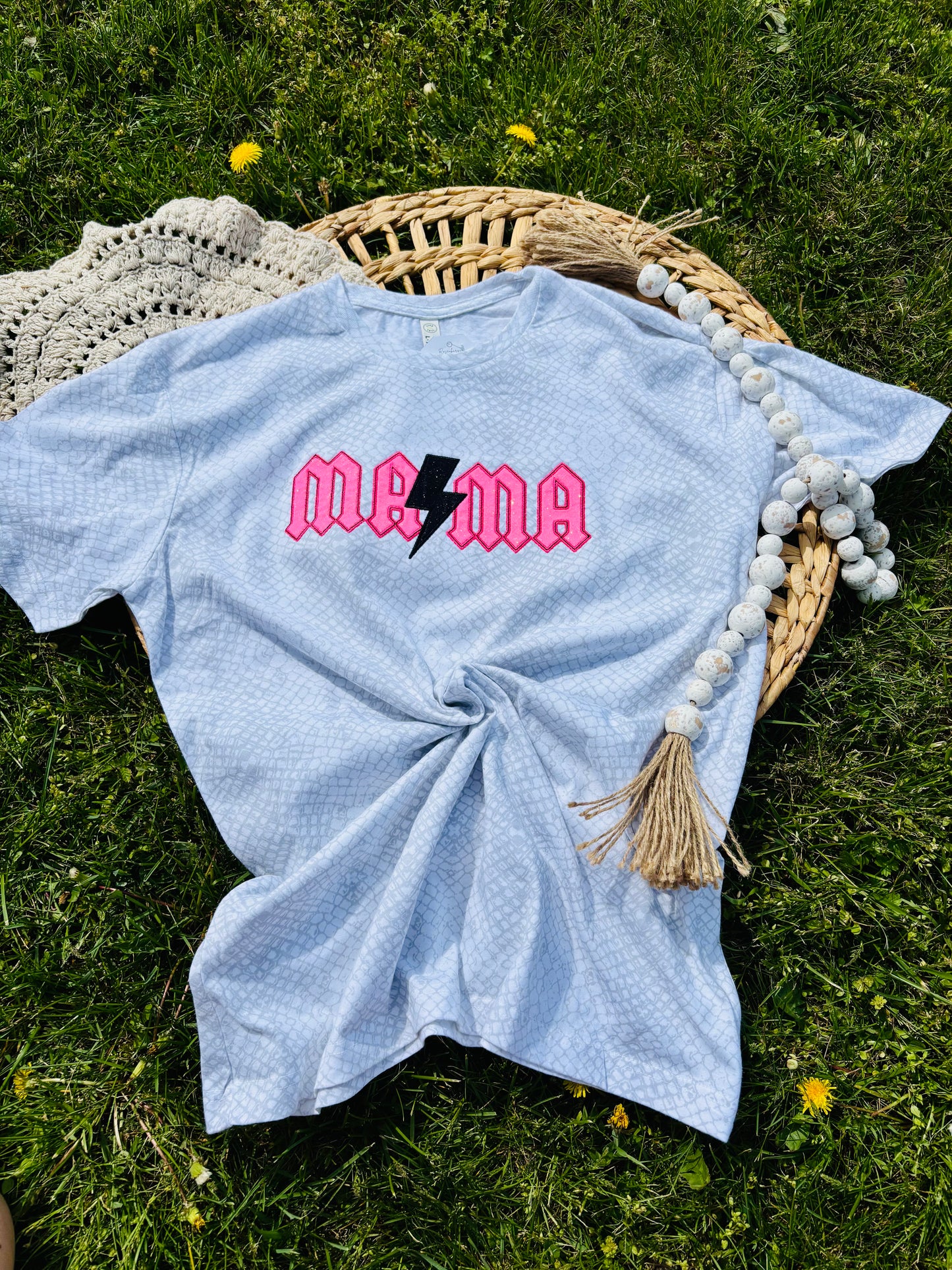 MAMA - Snake Skin Embroidered T-Shirt