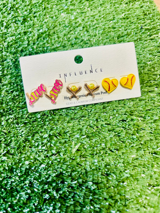 Softball earring set!