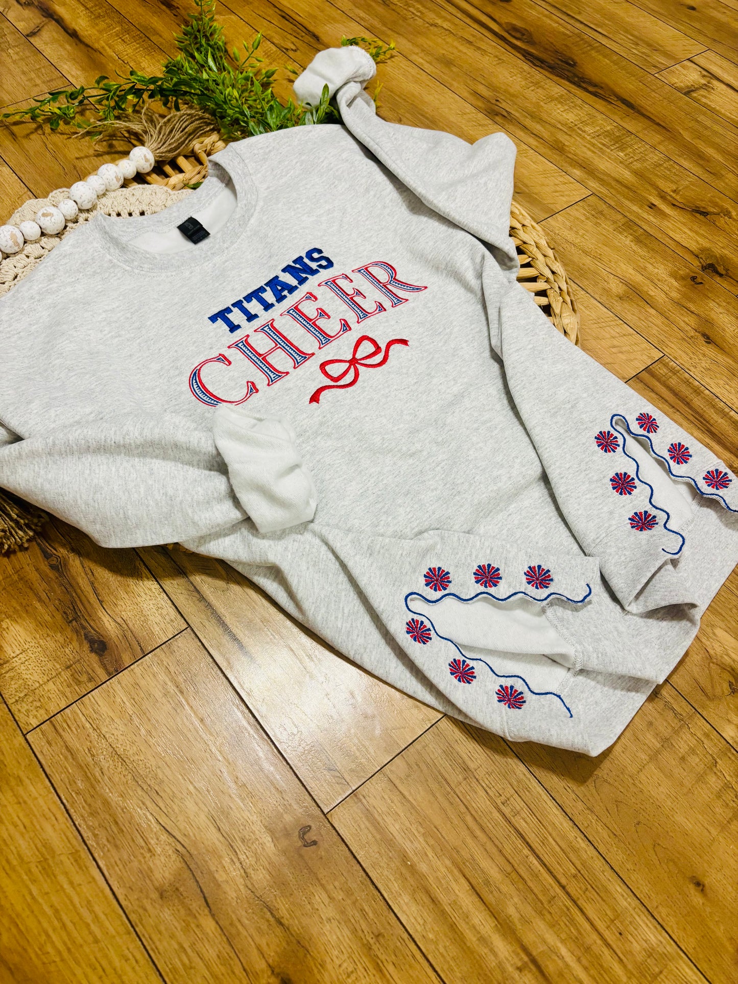 Custom Cheer Embroidered Sweatshirt (Side Cut Out add on)