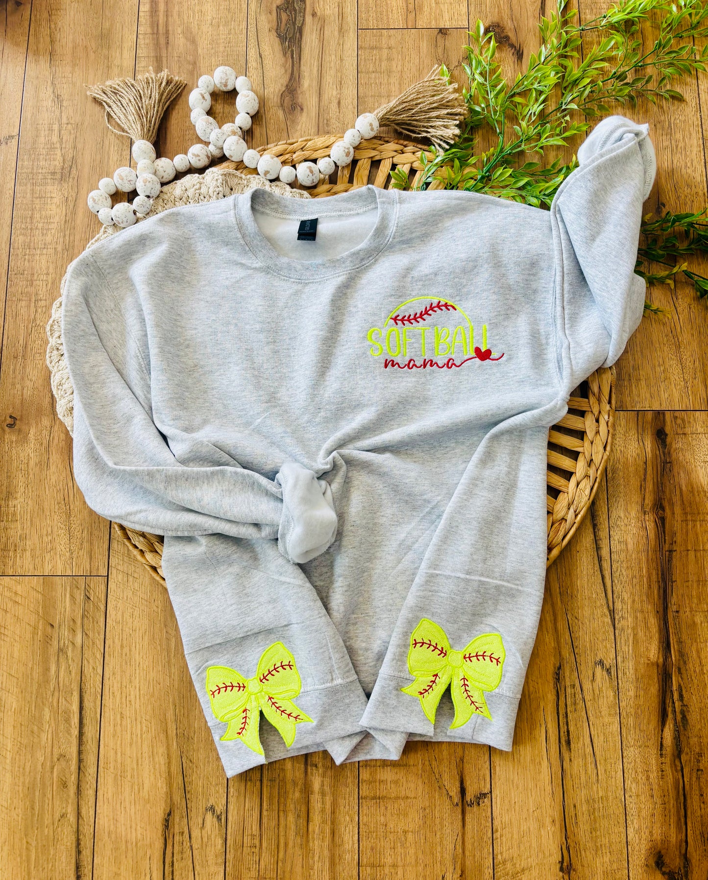 Softball Mama Embroidered crewneck