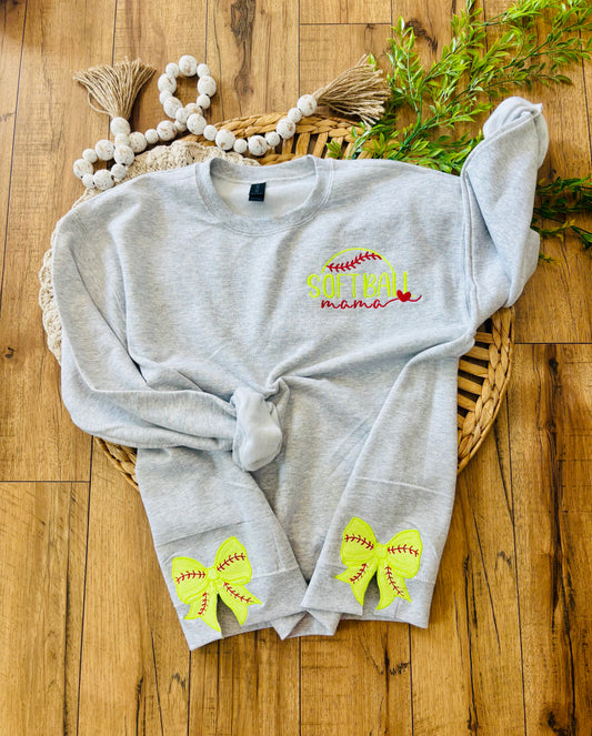 Softball Mama Embroidered crewneck