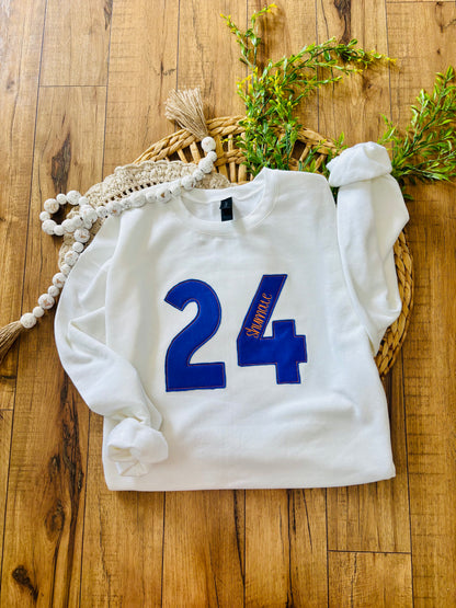 Number Embroidered Crewneck