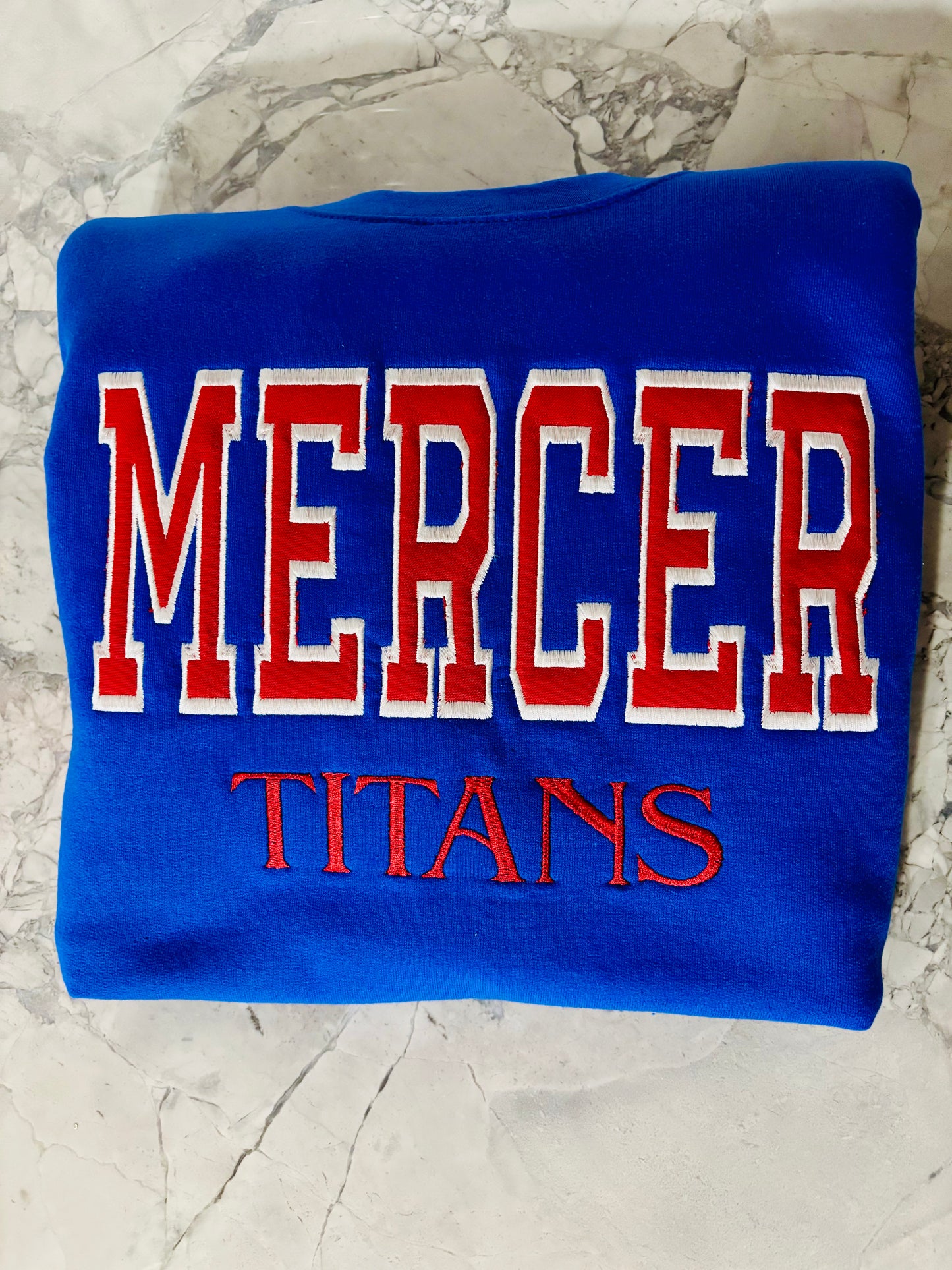 Mercer Titans - Embroidered Applique Crewneck
