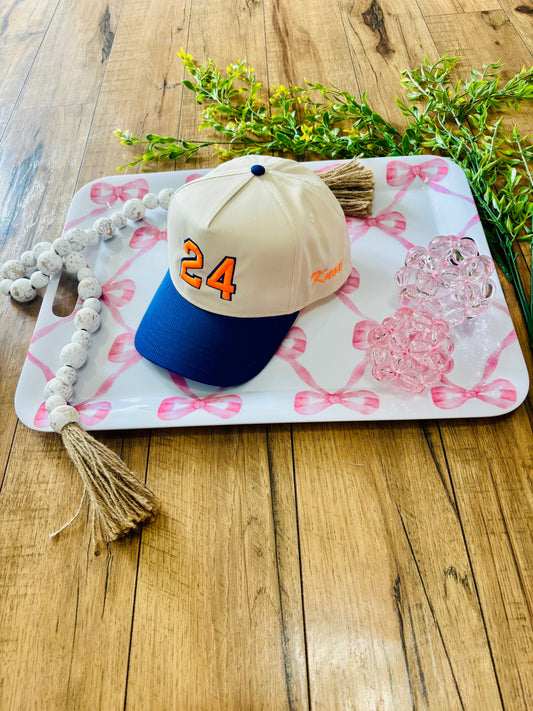 3D Puff Number embroidered snapback, trucker hat