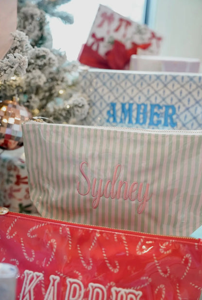 Clear Coat Small Toiletry Bag - Embroidered