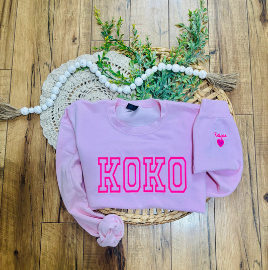 Pink on Pink on Pink - Customizable embroidered sweatshirt!