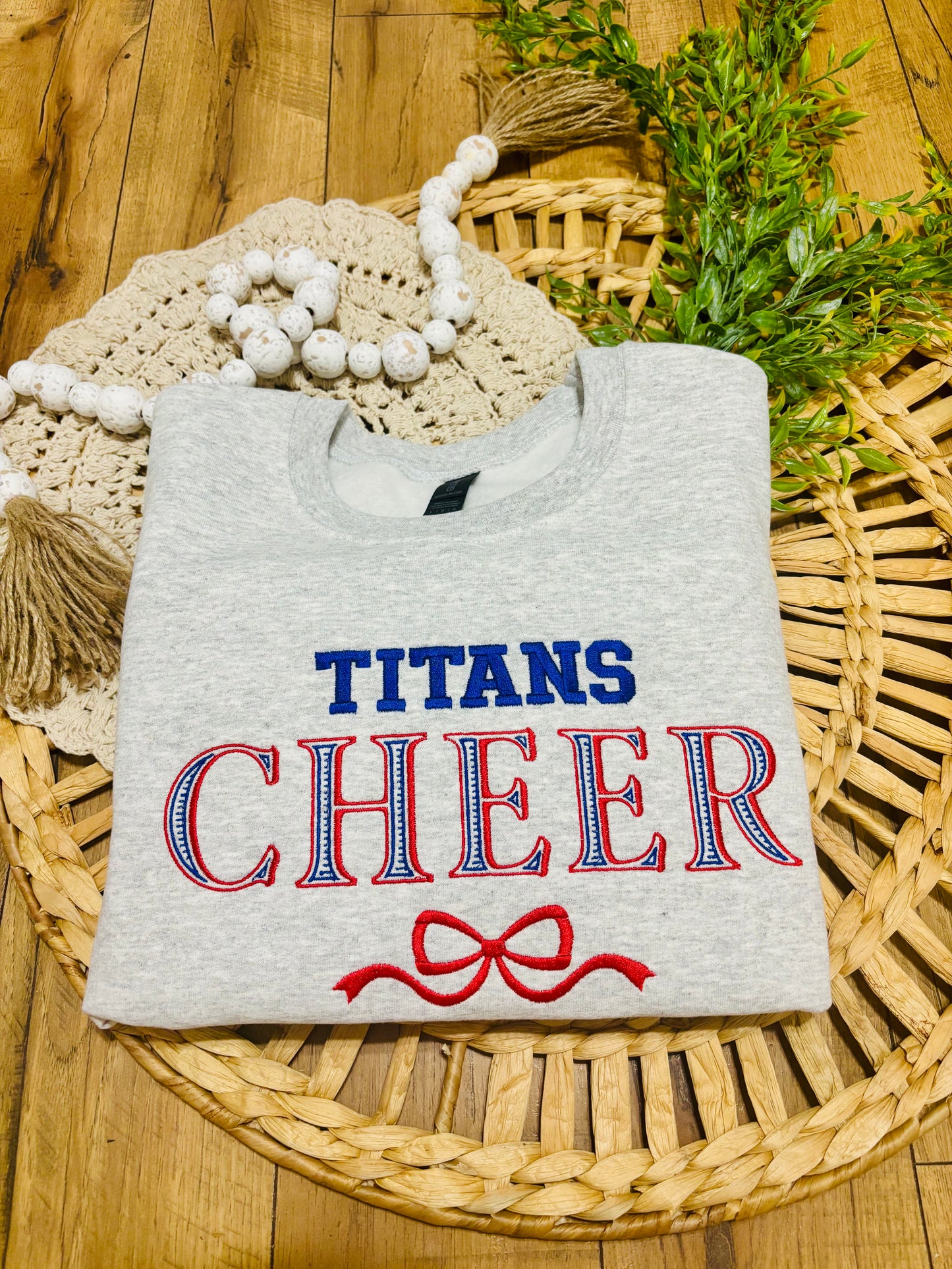 Custom Cheer Embroidered Sweatshirt (Side Cut Out add on)
