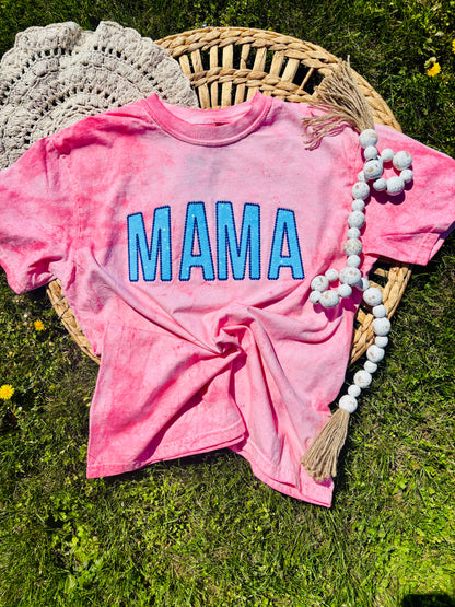 MAMA - Pink Tie Dye Embroidery