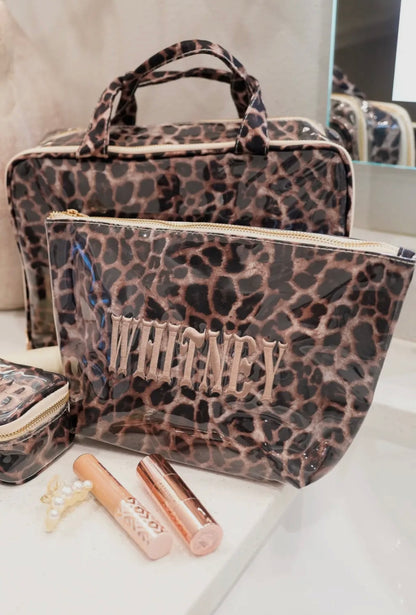 Clear Coat Small Toiletry Bag - Embroidered
