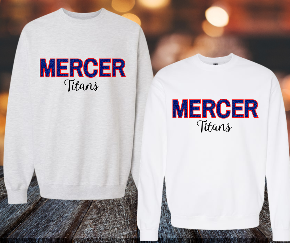 Glitter Applique Embroidery - Mercer Titans Edition