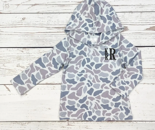 Boys White Duck Camo hoodie