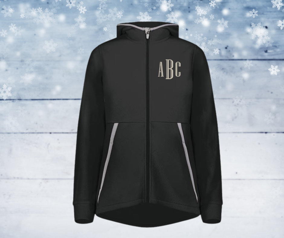 Fleece Jacket - Full zip, Hooded, Monogram - Embroidered