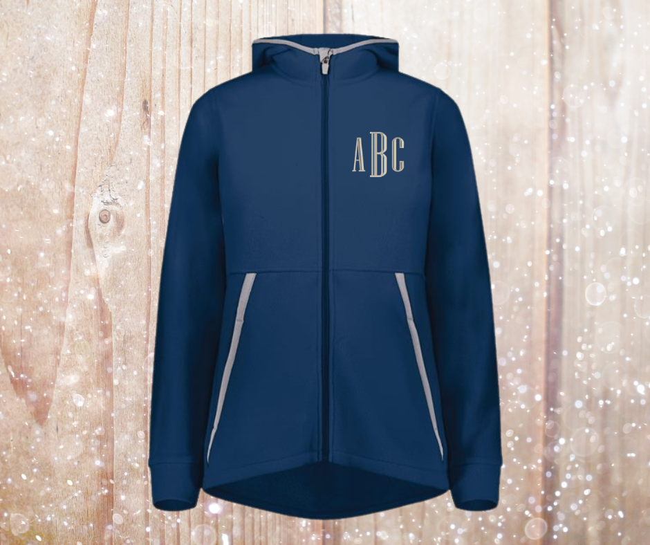 Fleece Jacket - Full zip, Hooded, Monogram - Embroidered