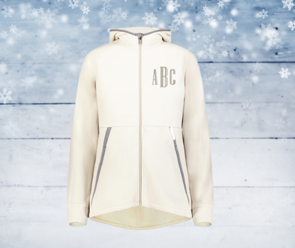 Fleece Jacket - Full zip, Hooded, Monogram - Embroidered