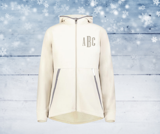 Fleece Jacket - Full zip, Hooded, Monogram - Embroidered