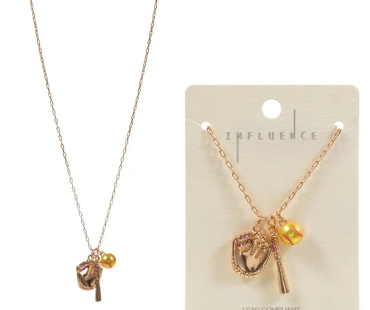 Softball Charm Necklace